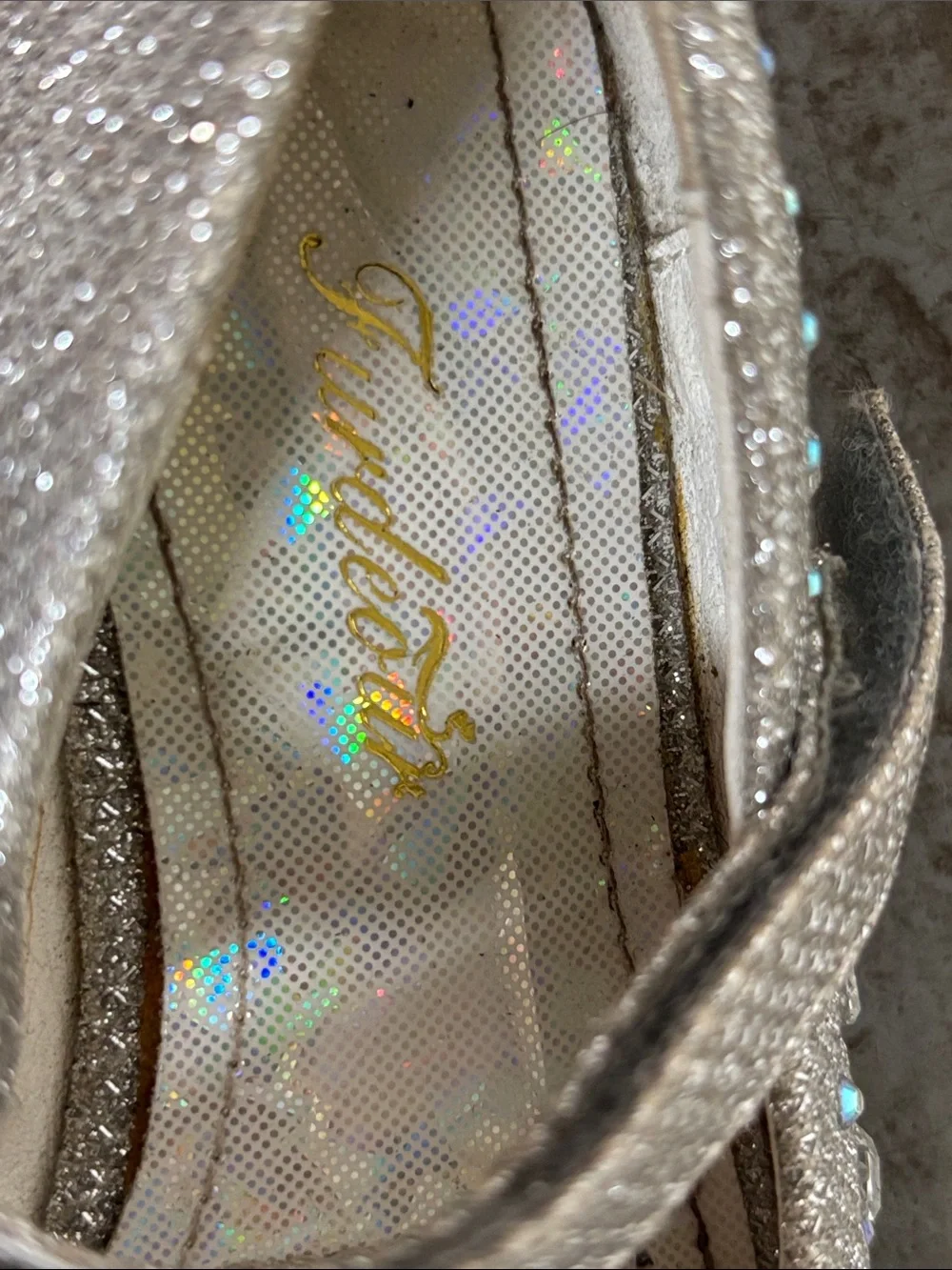 Girls Glitter Mary Jane Dress Shoes in Silver